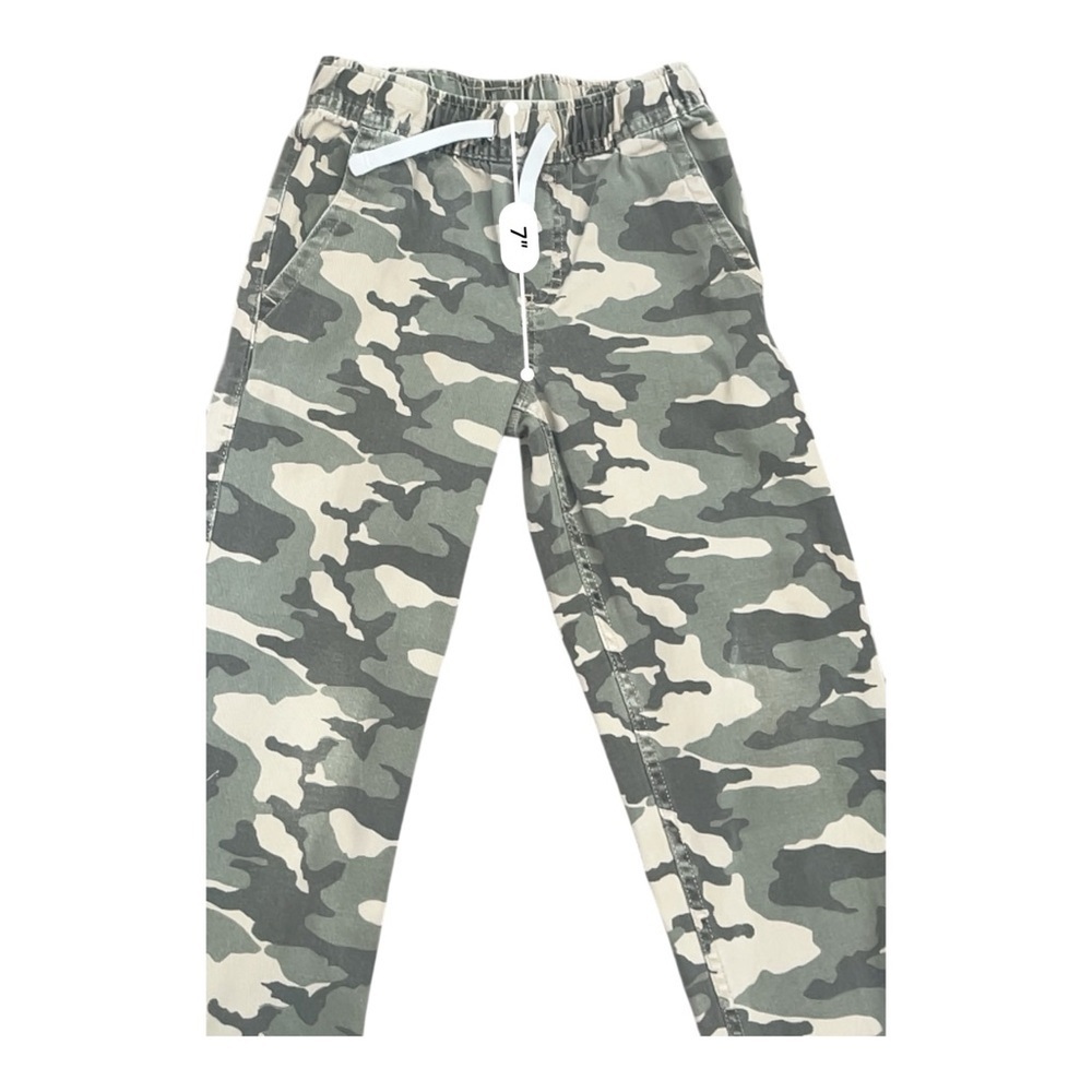 Wonder Nation  camo print brown green Boy pants 6-7 pockets elastic waist string - Picture 6 of 15